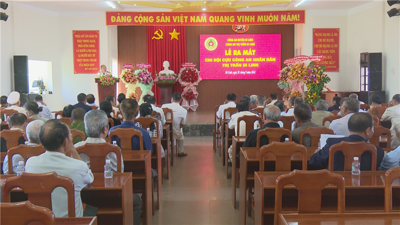 Toàn cảnh buổi ra mắt Chi hội Cựu Công an nhân dân thị trấn Di Linh