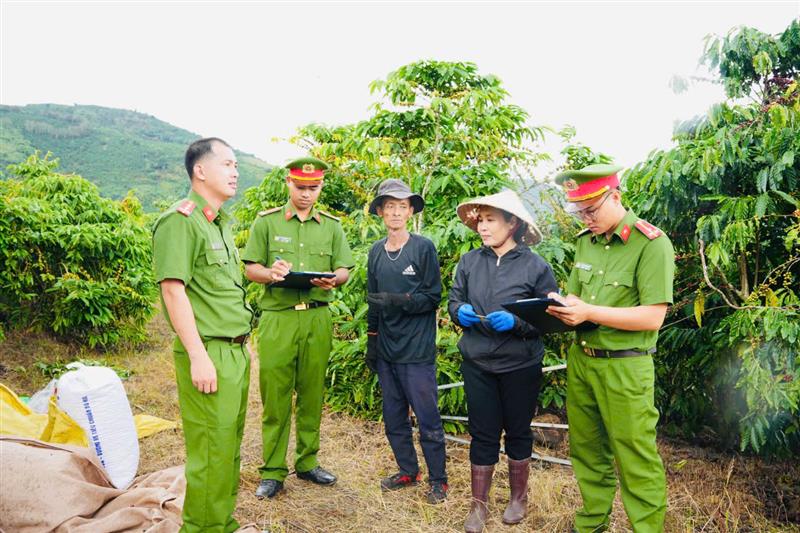 Công an xã Tân Lâm triển khai đội hình đảm bảo an ninh mùa vụ cà phê