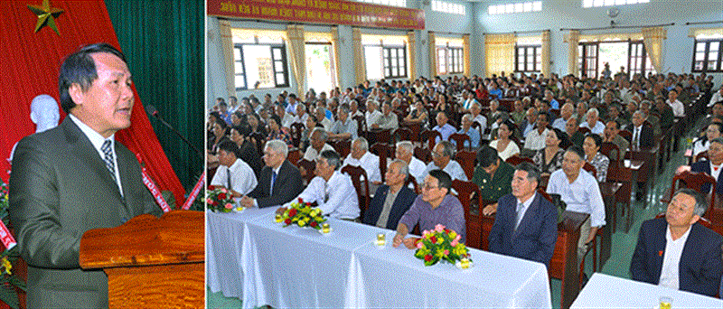 Đồng chí Nguyễn Canh đọc diễn văn tại buổi lễ